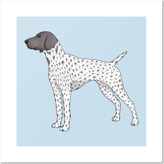 German Shorthaired Pointer dog cartoon illustration Wall Art by Cartoons of fun